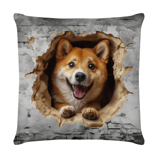 Kissen "Shiba Inu - Wall" Weiß – hunde-shirt.de