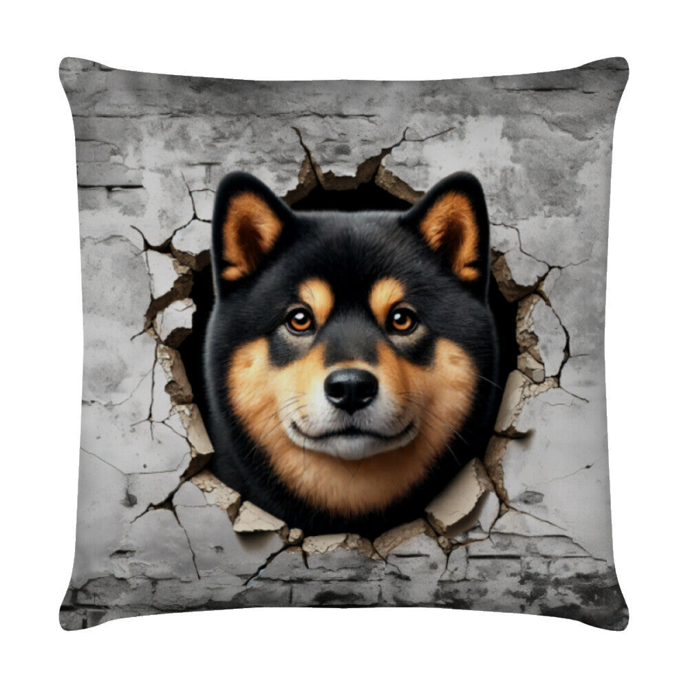 Kissen "Shiba Inu - Wall II" Weiß – hunde-shirt.de