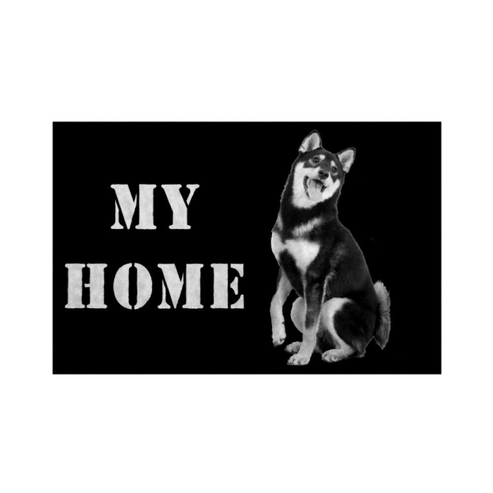 Fußmatte "Shiba Inu - MY HOME" Weiß – hunde-shirt.de
