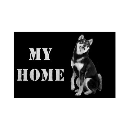 Fußmatte "Shiba Inu - MY HOME" Weiß – hunde-shirt.de