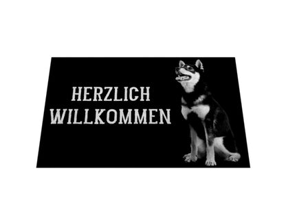 Fußmatte "Shiba Inu - Herzlich Willkommen" – hunde-shirt.de
