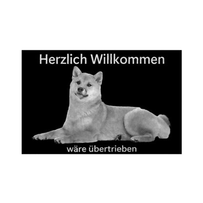 Fußmatte "Shiba Inu - Übertrieben... II" Weiß – hunde-shirt.de