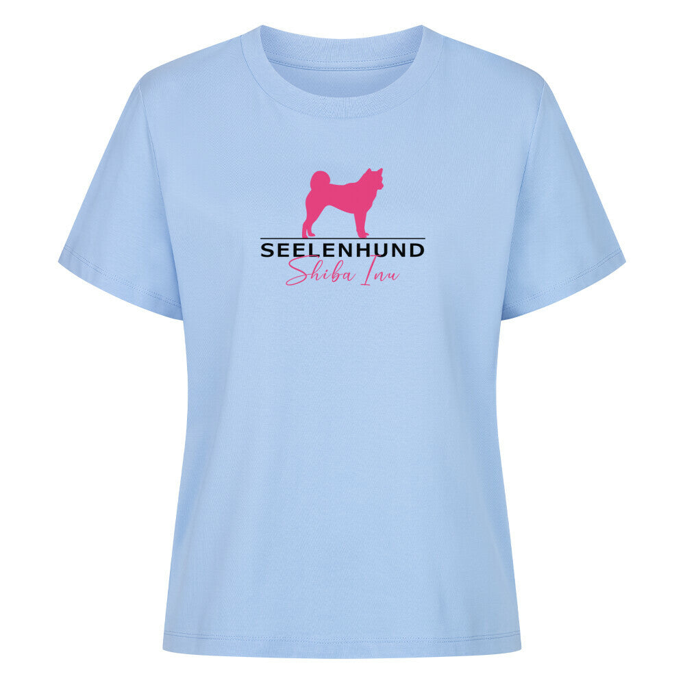 Premium Damen-Shirt "Shiba Inu - Seelenhund" Sky Blue – hunde-shirt.de