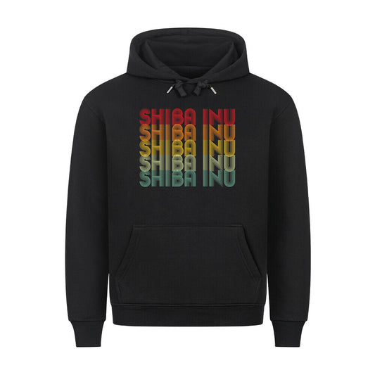 Premium Hoodie "Shiba Inu - RETRO" Schwarz – hunde-shirt.de
