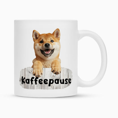 Tasse "Shiba Inu - Kaffeepause" Weiß – hunde-shirt.de