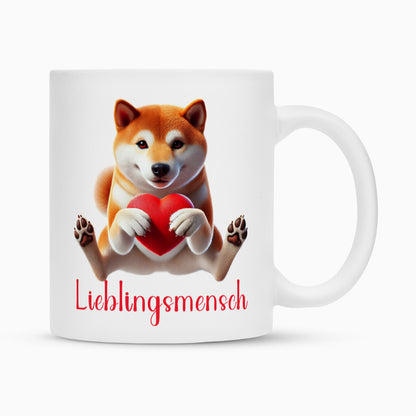 Tasse "Shiba Inu - Lieblingsmensch" Weiß – hunde-shirt.de
