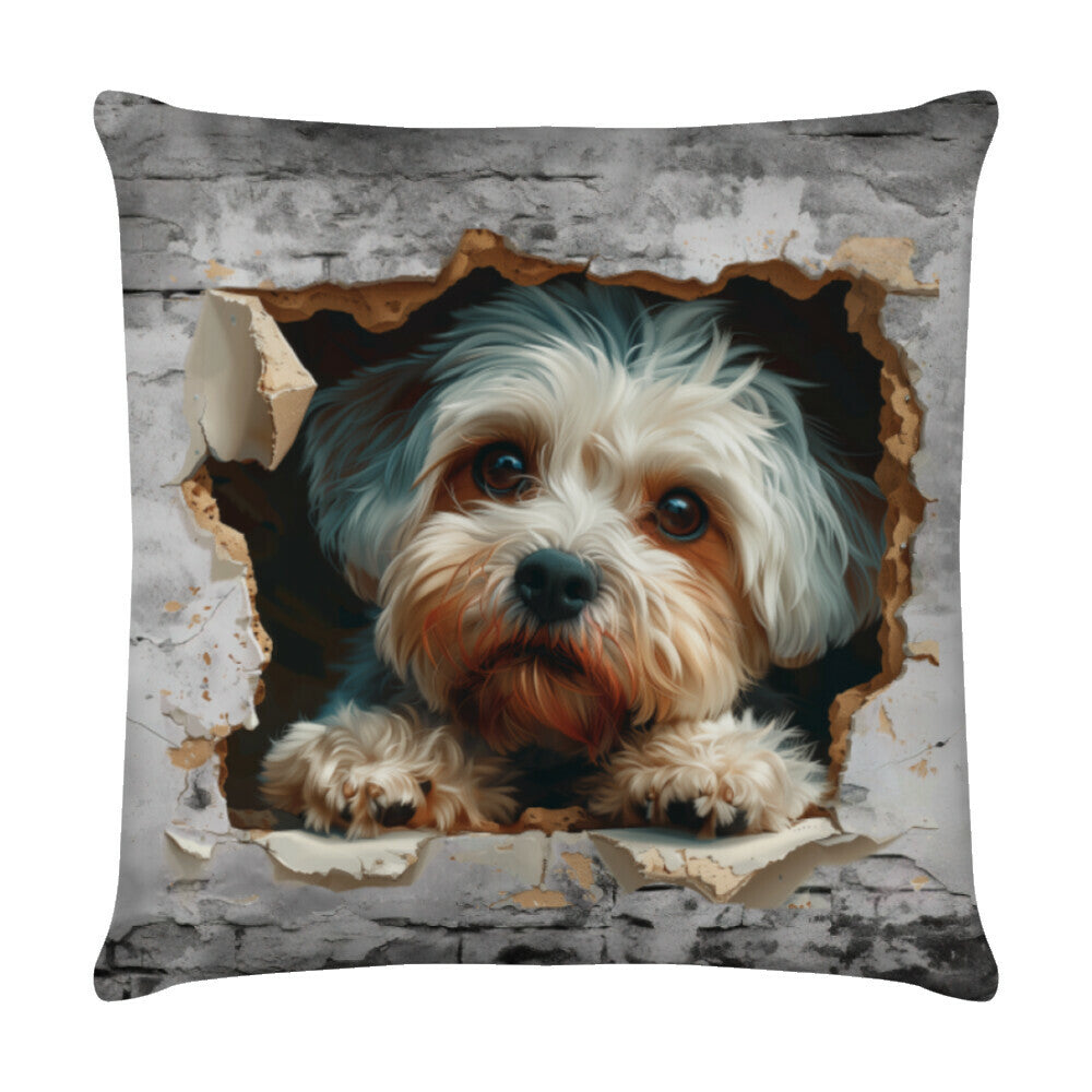 Kissen "Shih Tzu - Wall" Weiß – hunde-shirt.de