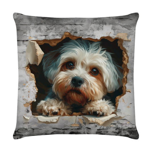 Kissen "Shih Tzu - Wall" Weiß – hunde-shirt.de
