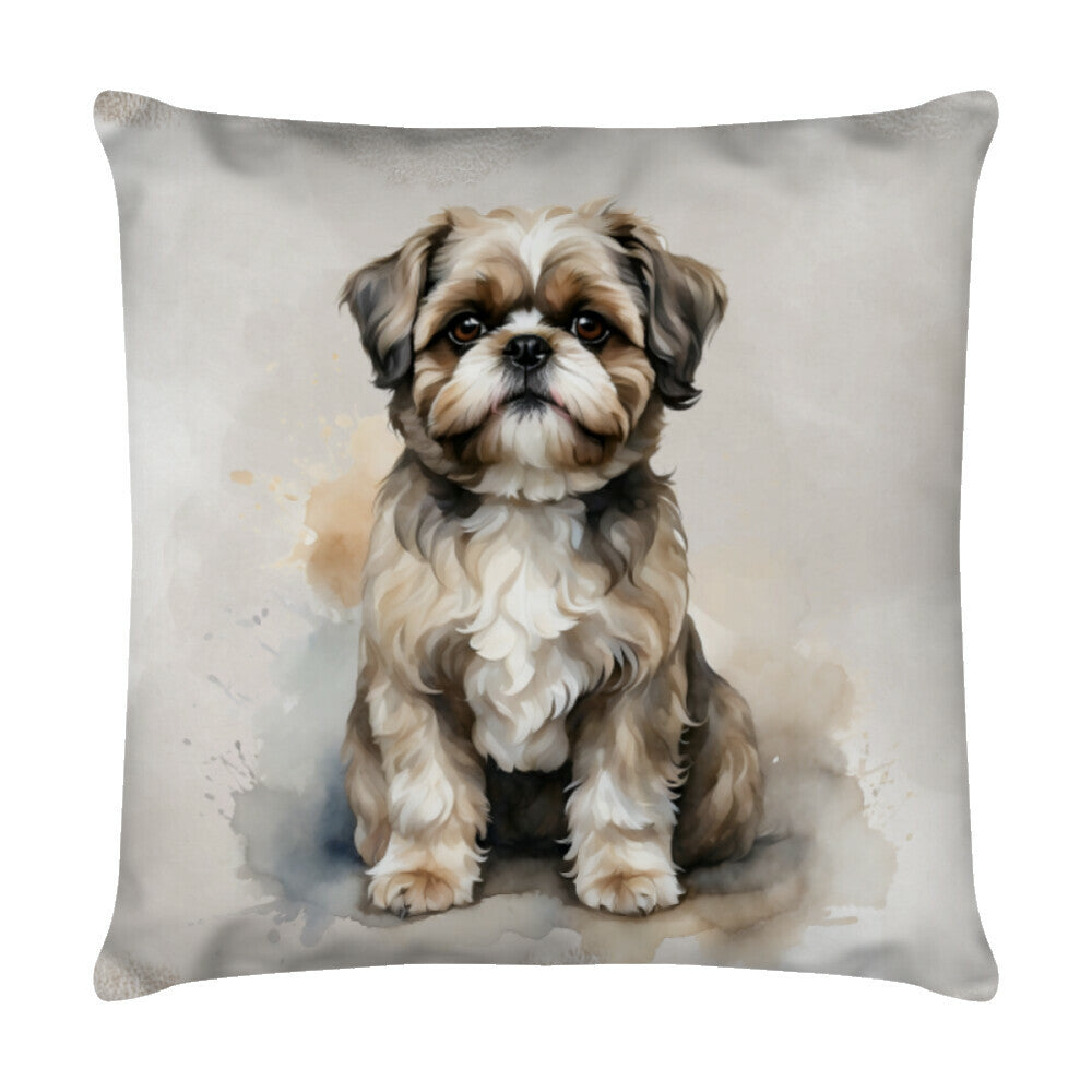 Kissen "Shih Tzu - Sitz" Weiß – hunde-shirt.de