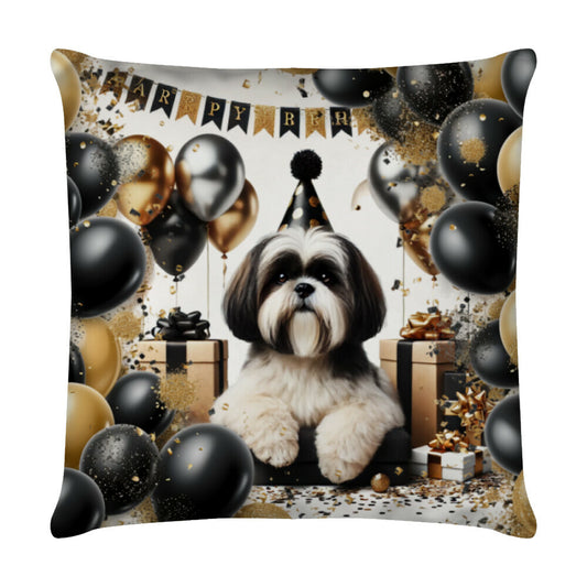 Kissen "Shih Tzu - Geburtstag" Weiß – hunde-shirt.de