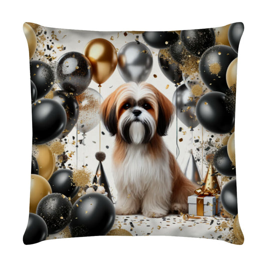 Kissen "Shih Tzu - Geburtstag II" Weiß – hunde-shirt.de