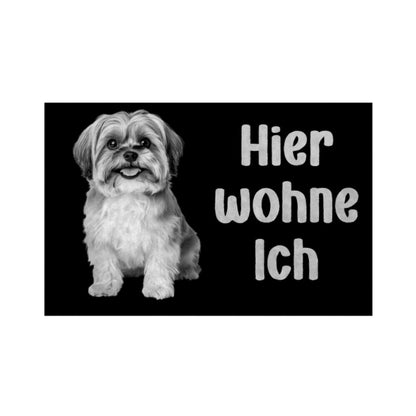 Fußmatte "Shih Tzu - Hier wohne Ich" Weiß – hunde-shirt.de