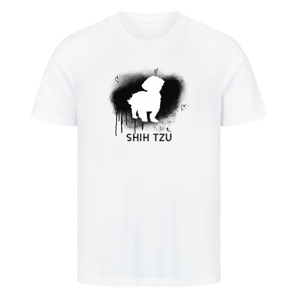 Premium T-Shirt "Shih Tzu - Brush" Weiß – hunde-shirt.de