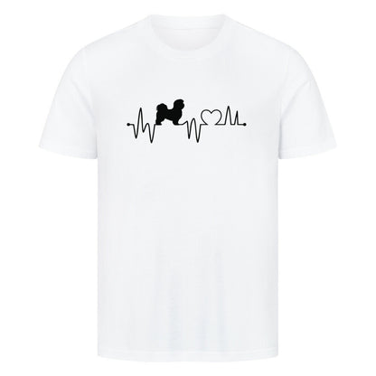 Premium T-Shirt "Shih Tzu - Heartbeat" Weiß – hunde-shirt.de