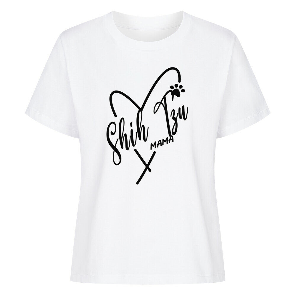 Premium Damen-Shirt "Shih Tzu - Mama" Weiß – hunde-shirt.de