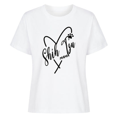 Premium Damen-Shirt "Shih Tzu - Mama" Weiß – hunde-shirt.de