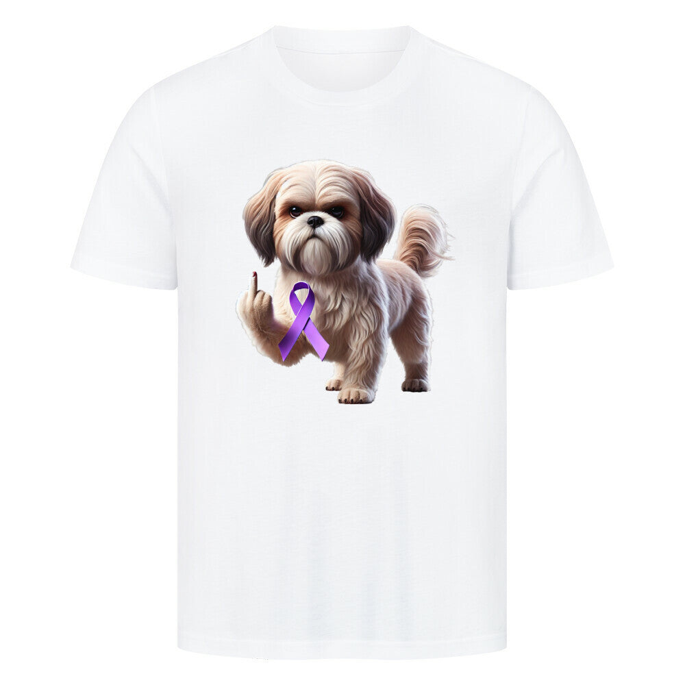 Premium T-Shirt "Shih Tzu - Fuck Cancer" Weiß – hunde-shirt.de