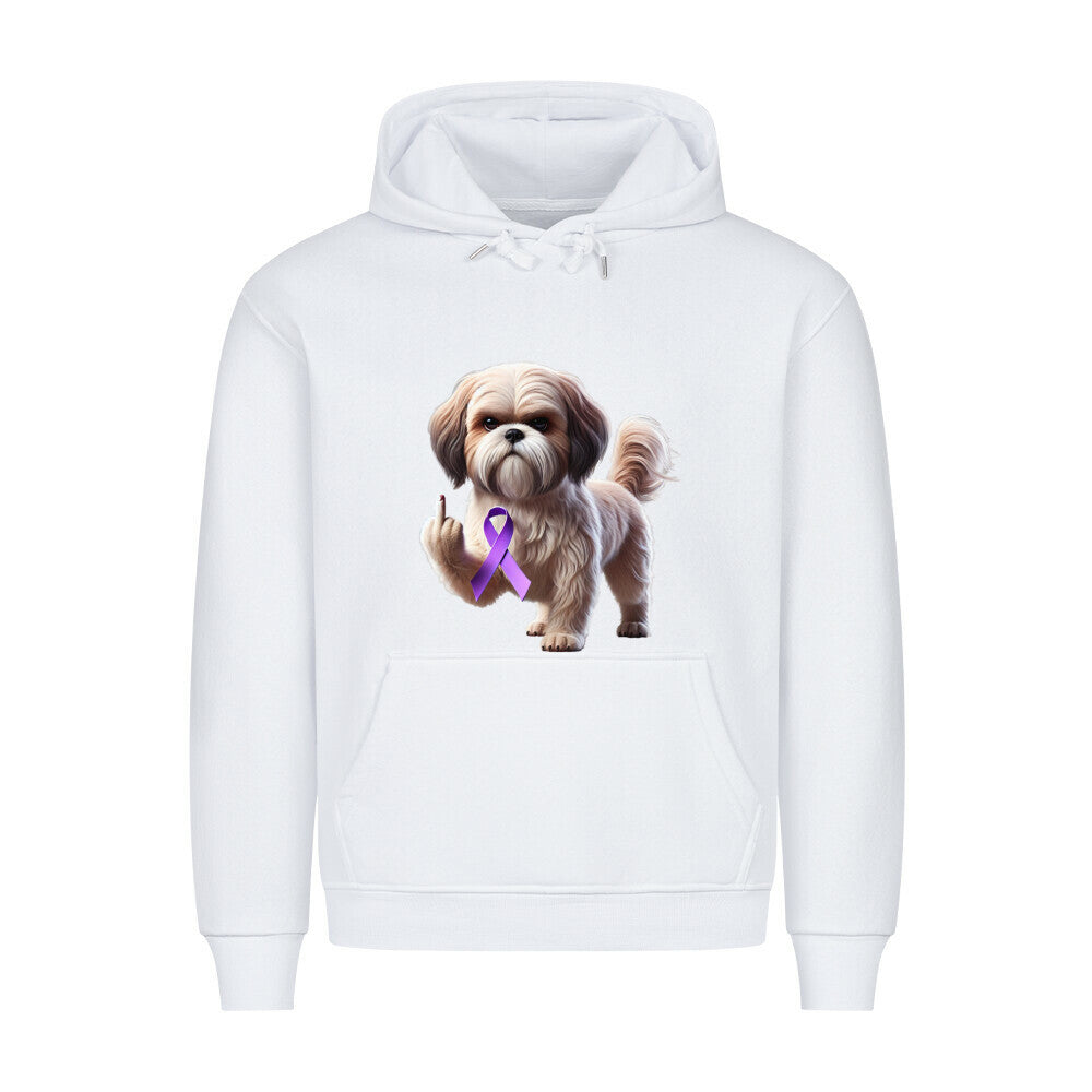 Premium Hoodie "Shih Tzu - Fuck Cancer" Weiß – hunde-shirt.de