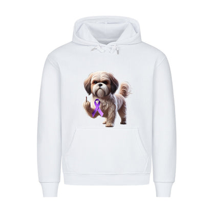 Premium Hoodie "Shih Tzu - Fuck Cancer" Weiß – hunde-shirt.de