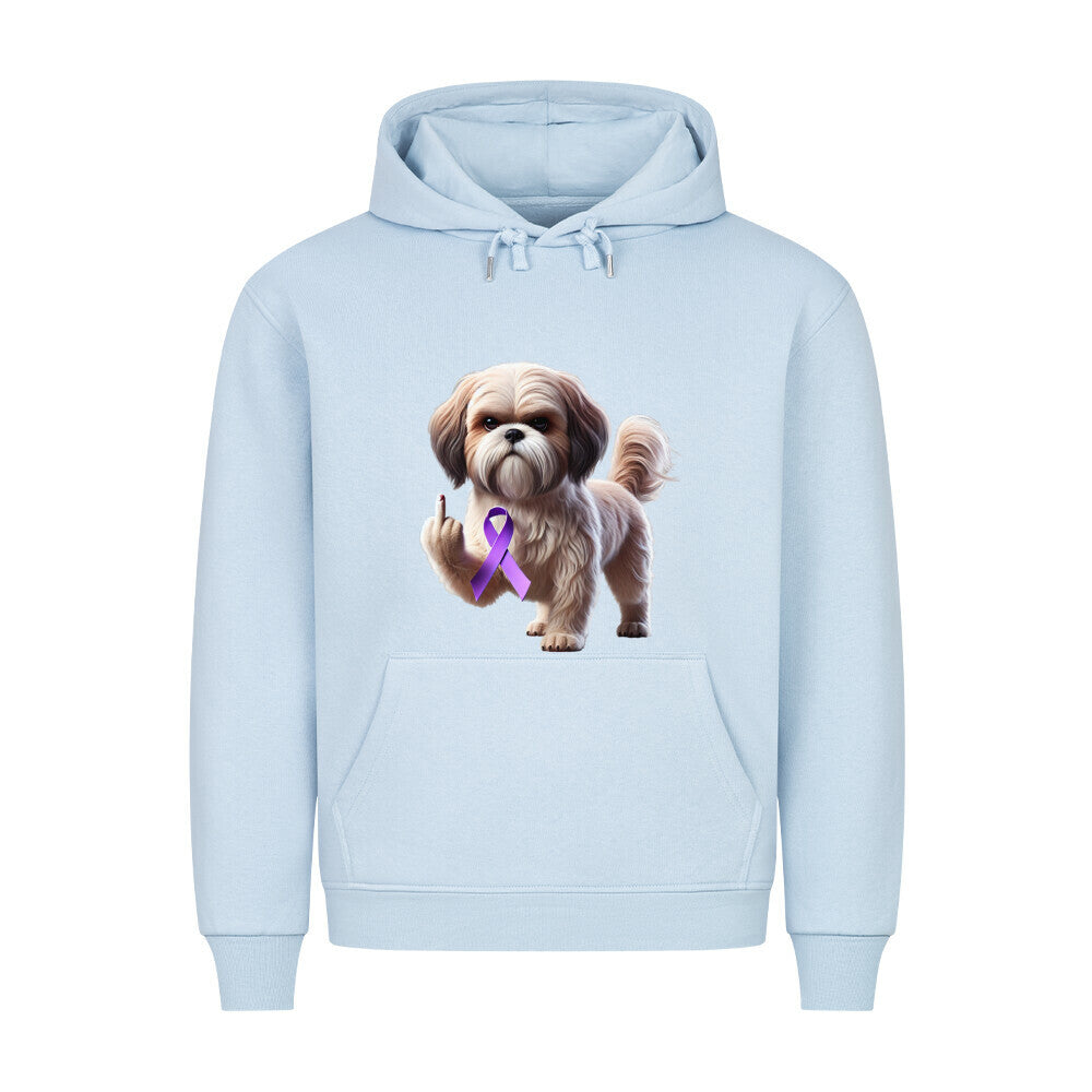 Premium Hoodie "Shih Tzu - Fuck Cancer" Babyblau – hunde-shirt.de