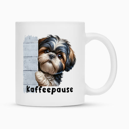 Tasse "Shih Tzu - Kaffeepause" Weiß – hunde-shirt.de