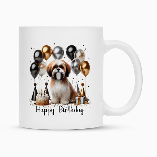 Tasse "Shih Tzu - Happy Birthday" Weiß – hunde-shirt.de