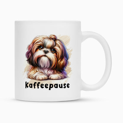 Tasse "Shih Tzu - Kaffeepause" Weiß – hunde-shirt.de