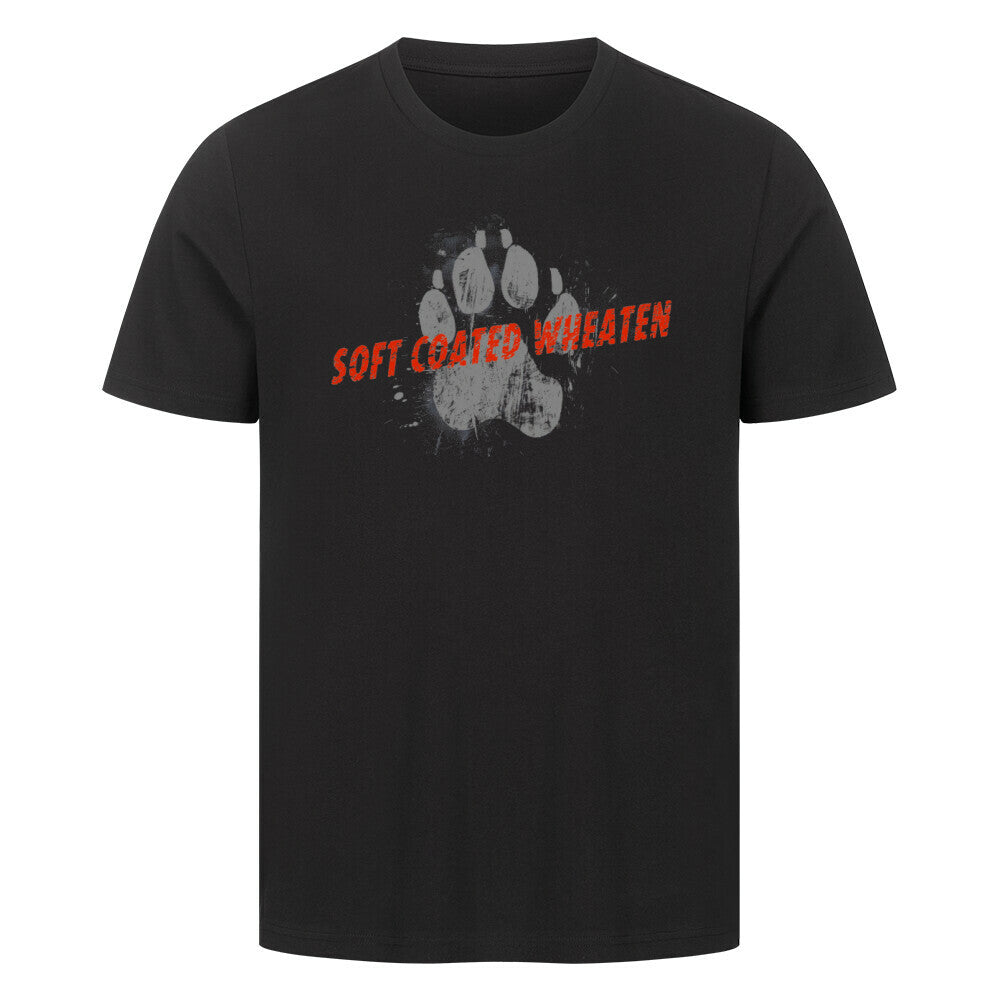 Premium T-Shirt "Soft Coated - PAW" Schwarz – hunde-shirt.de