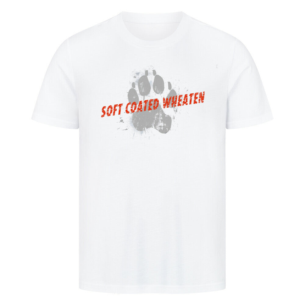 Premium T-Shirt "Soft Coated - PAW" Weiß – hunde-shirt.de