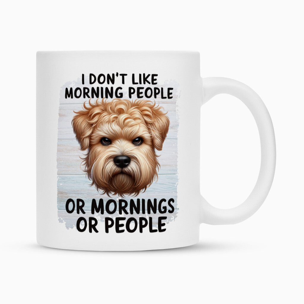 Tasse "Soft Coated - Morning People" Weiß – hunde-shirt.de