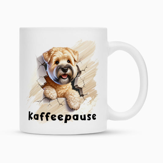 Tasse "Soft Coated - Kaffeepause" Weiß – hunde-shirt.de
