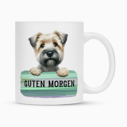 Tasse "Soft Coated - Guten Morgen" Weiß – hunde-shirt.de
