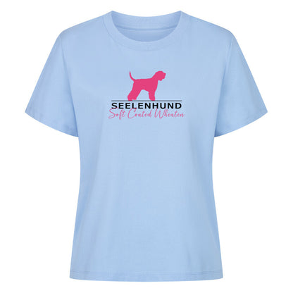 Premium Damen-Shirt "Soft Coated - Seelenhund" Sky Blue – hunde-shirt.de