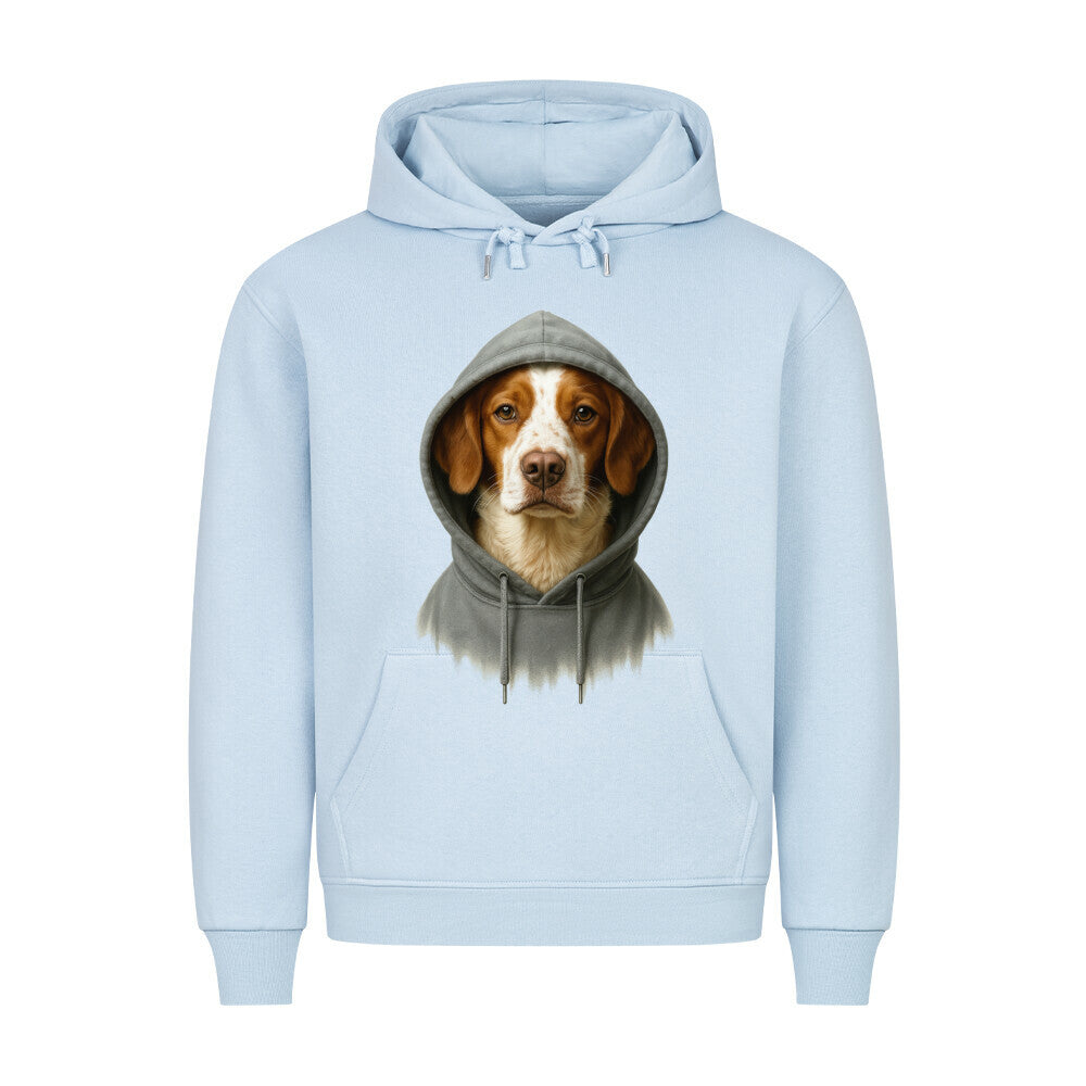 Premium Hoodie "Brittany Spaniel - Hooded" Babyblau – hunde-shirt.de