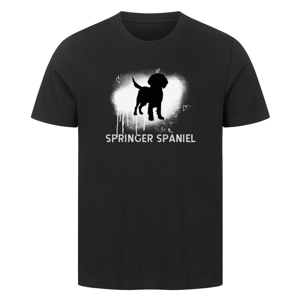 Premium T-Shirt "Springer Spaniel - Brush" Schwarz – hunde-shirt.de