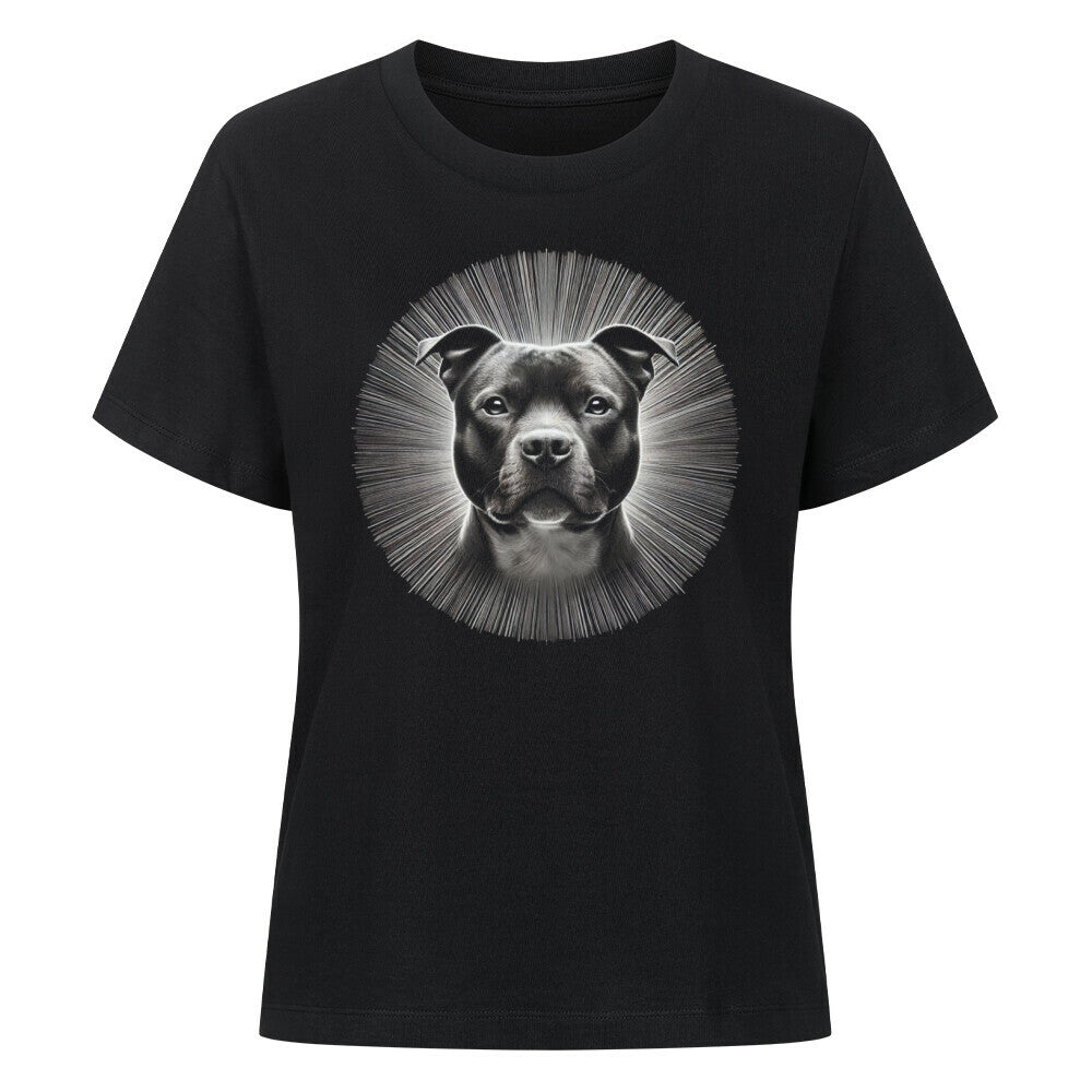 Premium Damen-Shirt "Staffordshire - Shine" Schwarz – hunde-shirt.de