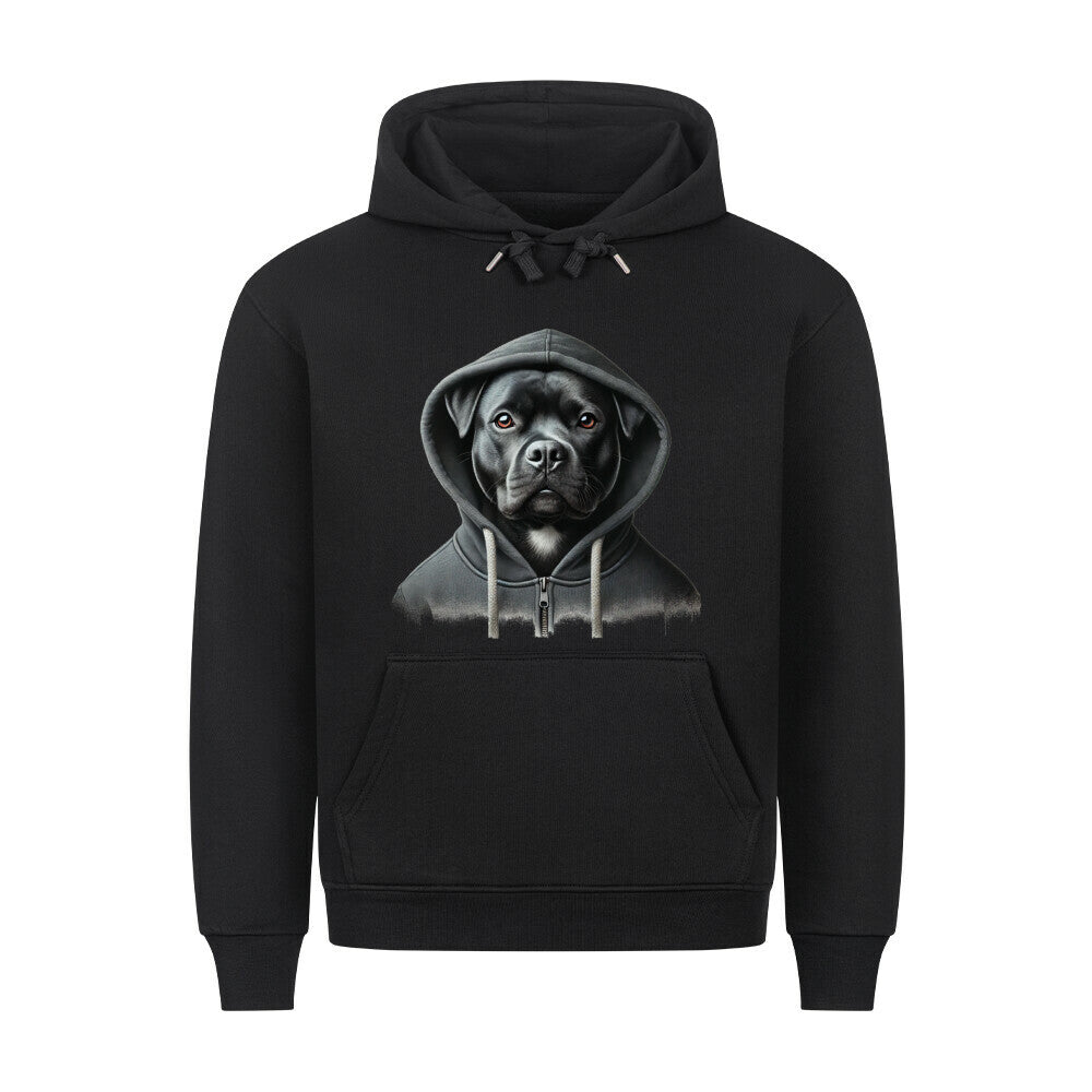 Premium Hoodie "Staffordshire - Hooded" Schwarz – hunde-shirt.de