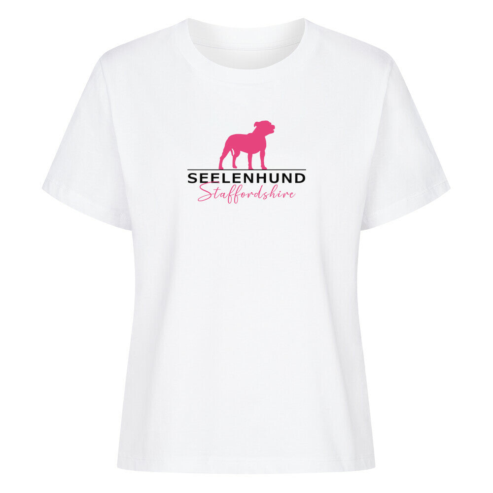 Premium Damen-Shirt "Staffordshire - Seelenhund" Weiß – hunde-shirt.de