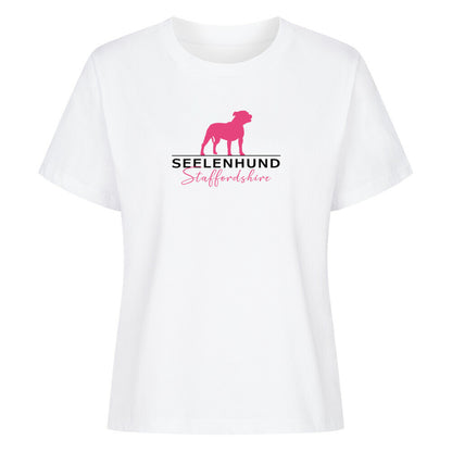 Premium Damen-Shirt "Staffordshire - Seelenhund" Weiß – hunde-shirt.de