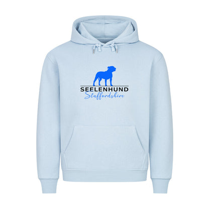 Premium Hoodie "Staffordshire - Seelenhund" Babyblau – hunde-shirt.de