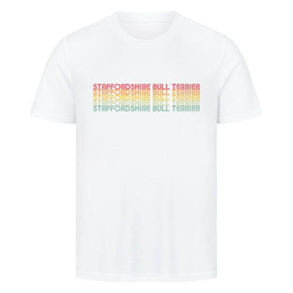 Premium T-Shirt "Staffordshire - RETRO" Weiß – hunde-shirt.de