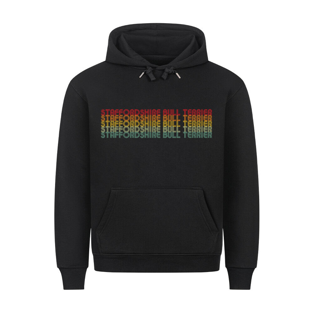 Premium Hoodie "Staffordshire - RETRO" Schwarz – hunde-shirt.de