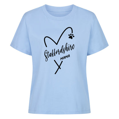 Premium Damen-Shirt "Staffordshire - Mama" Sky Blue – hunde-shirt.de