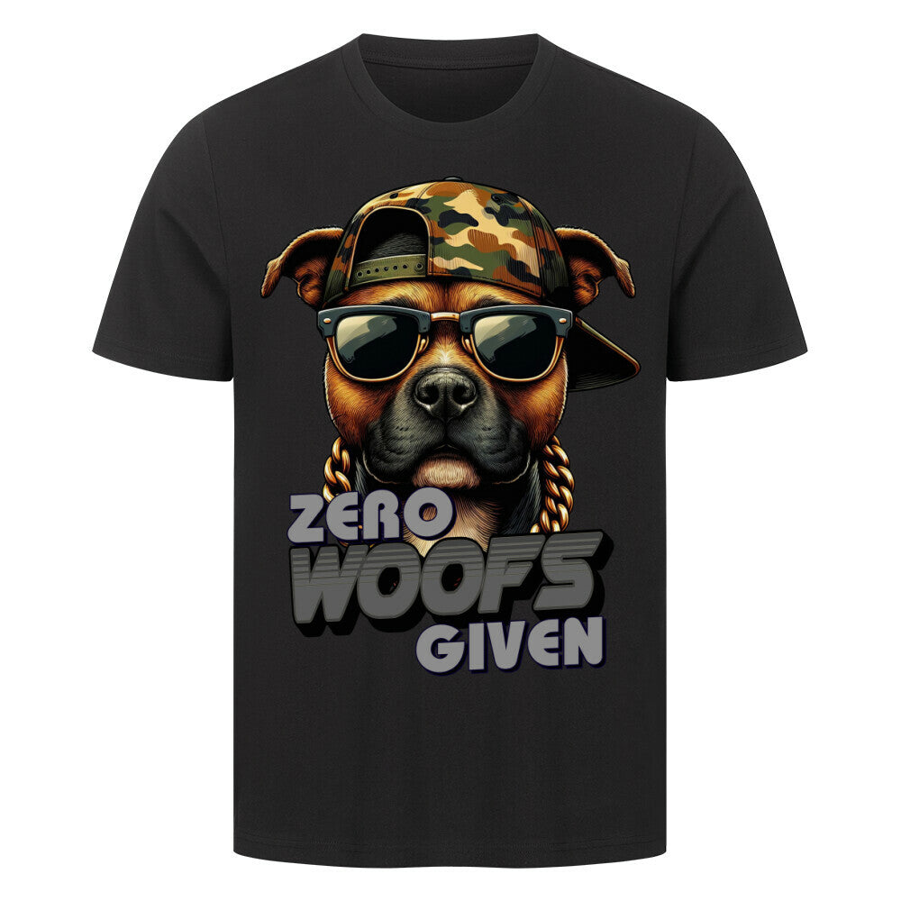 Premium T-Shirt "Staffordshire - WOOFS" Schwarz – hunde-shirt.de