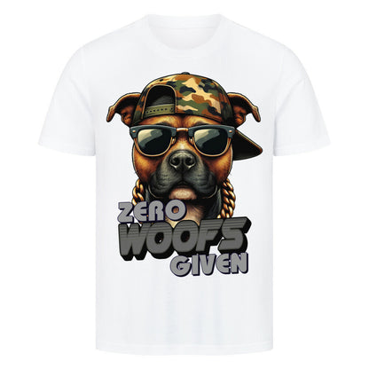 Premium T-Shirt "Staffordshire - WOOFS" Weiß – hunde-shirt.de