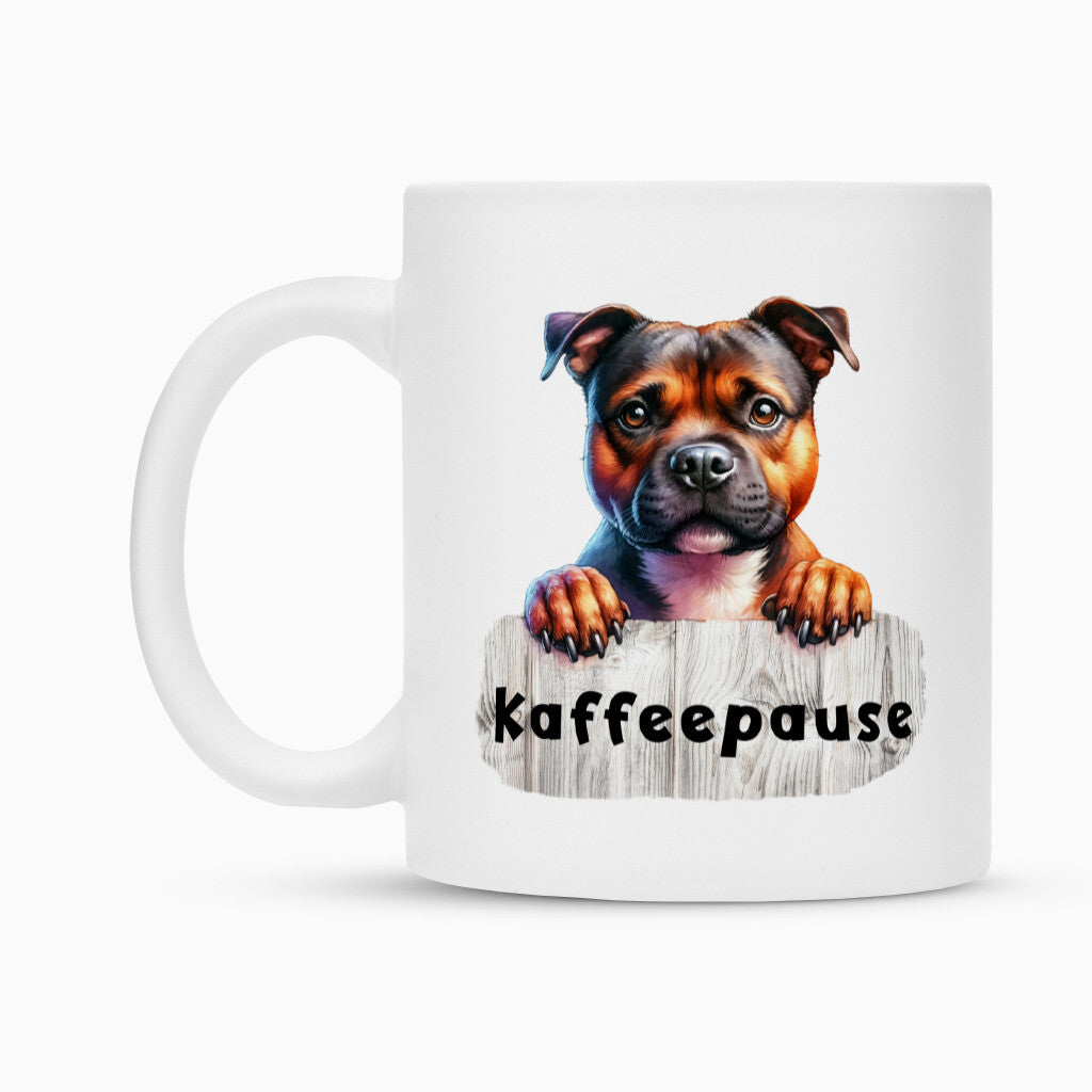 Tasse "Staffordshire - Kaffeepause" – hunde-shirt.de