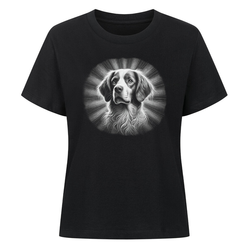 Premium Damen-Shirt "Brittany Spaniel - Bright" Schwarz – hunde-shirt.de