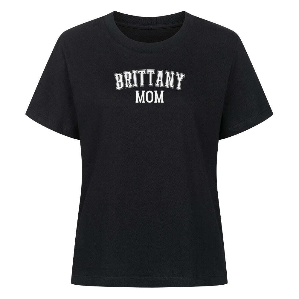 Premium Damen-Shirt "Brittany Spaniel - MOM" Schwarz – hunde-shirt.de