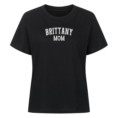 Premium Damen-Shirt "Brittany Spaniel - MOM" Schwarz – hunde-shirt.de