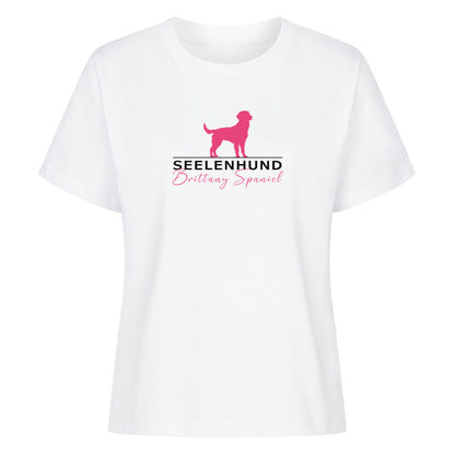 Premium Damen-Shirt "Brittany Spaniel - Seelenhund" Weiß – hunde-shirt.de